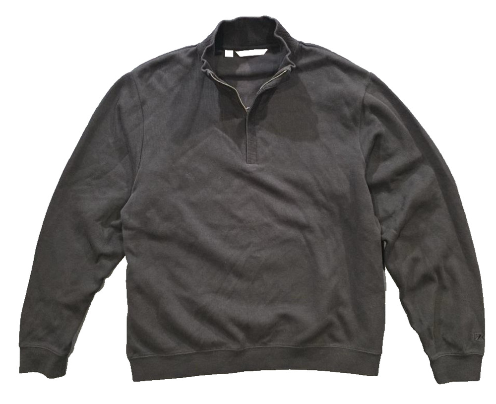 CUTTER & BUCK 1/4 Zip Pullover Y2K Sweater Sz M Cotton Black A010292